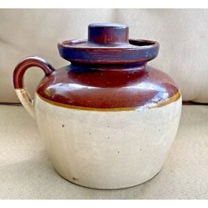Vintage Robinson-Ransbottom Pottery Co in Roseville Bean Pot & Lid Crock Ware
